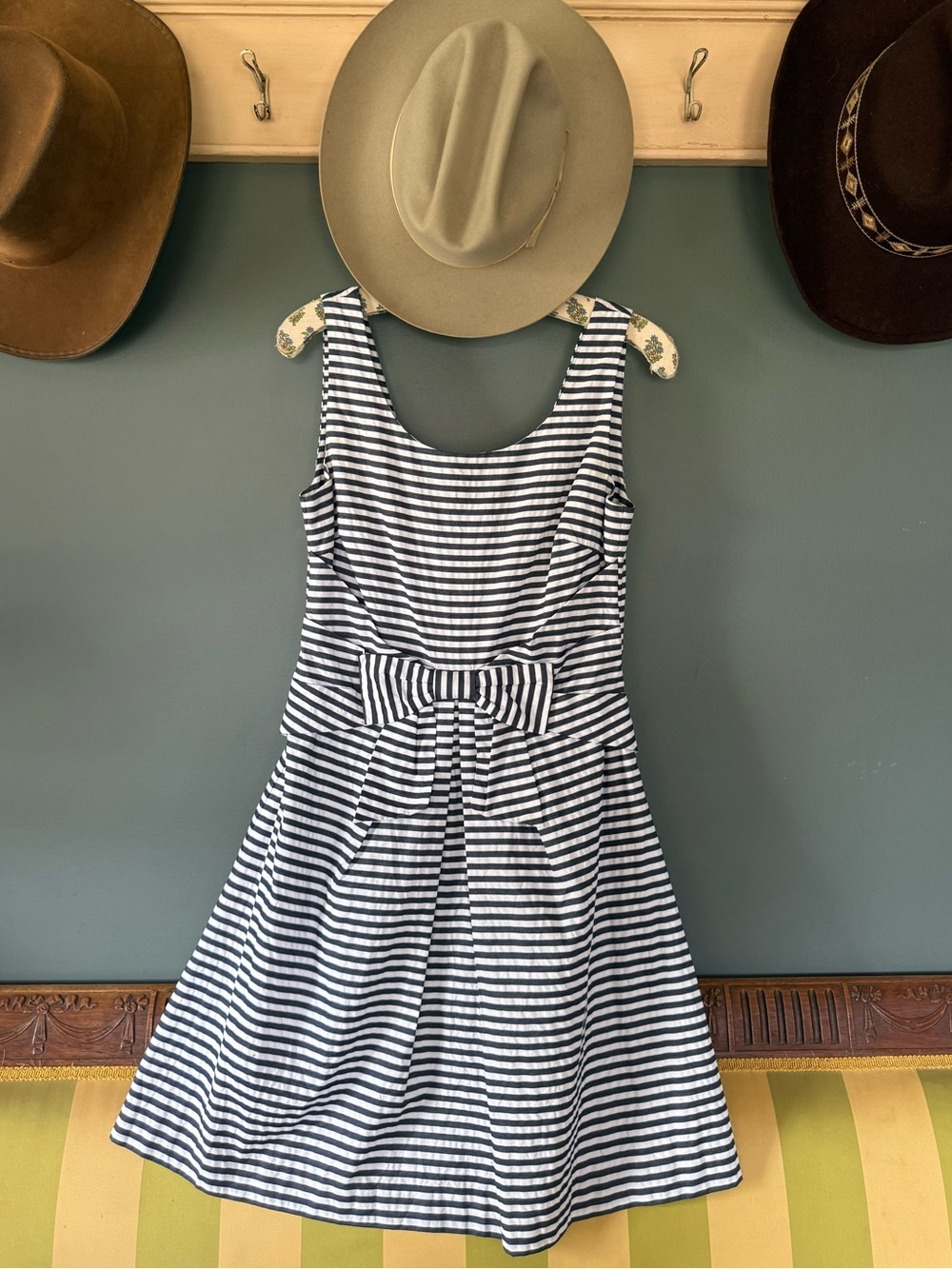 kate spade Navy and White Striped bow dress sz 4